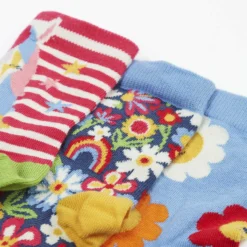 Socken 3er-Pack "Pferd & Blume" bunt 32-34