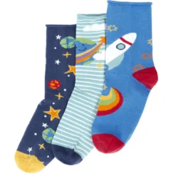 Socken 3er-Pack "Weltraum" bunt 19-23