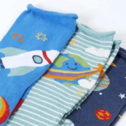 Socken 3er-Pack "Weltraum" bunt 19-23