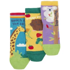 Socken 3er-Pack "Zootiere" bunt 23-26