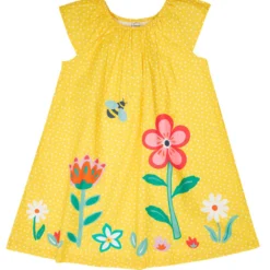Sommerkleid "Blumenwiese" gelb 98