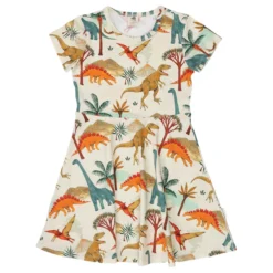 Sommerkleid "Dinosaurier-Welt" natur-bunt 116