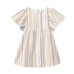 Sommerkleid mit Flügelarm bunt gestreift 86/92