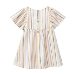 Sommerkleid mit Flügelarm bunt gestreift 86/92