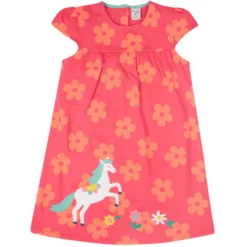 Sommerkleid "Pferd" geblümt rot 104