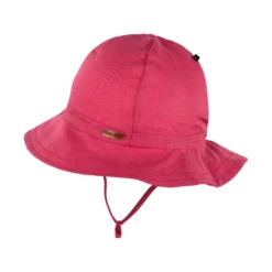 Sonnenhut mit Leinen und Krempe magenta49