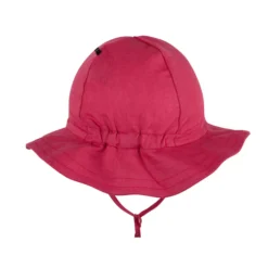 Sonnenhut mit Leinen und Krempe magenta49