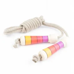 Springseil mit handgedrehten Griffen bunt brombeere
