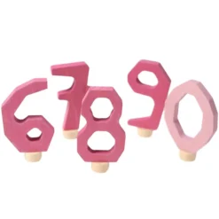 Stecker Waldorfzahlen 6-9 und 0 Rosa