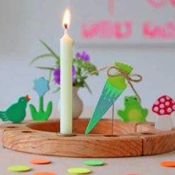Steckfigur Schultüte Neongrün