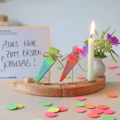 Steckfigur Schultüte Neonpink