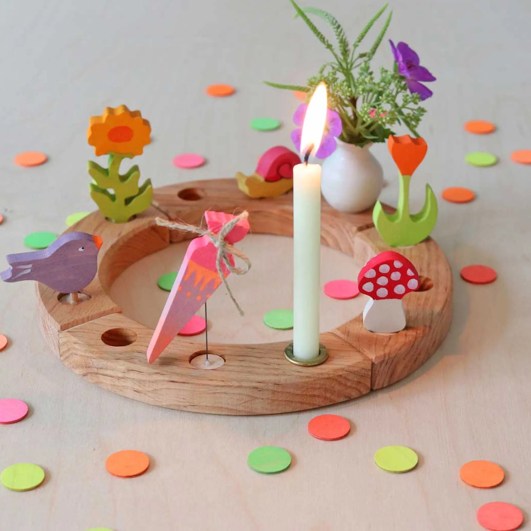 Steckfigur Schultüte Neonpink