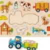 Steckpuzzle Holz - Traktor mit Anhänger 10 Teile