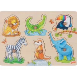 Steckpuzzle Holz - Wilde Tiere 6 Teile