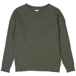 Stickpullover "Zopfstrick" dunkelgrün 104