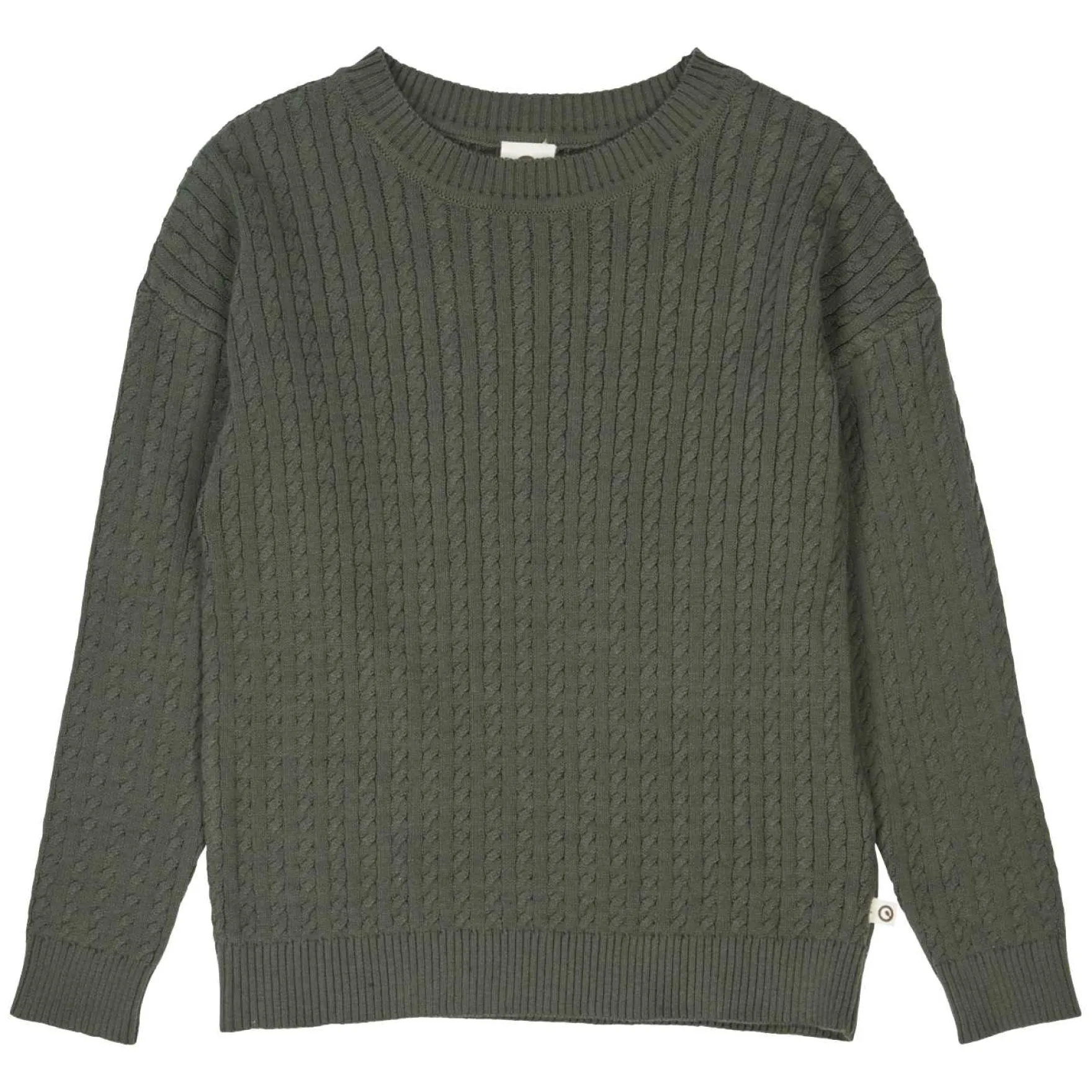 Stickpullover "Zopfstrick" dunkelgrün 104