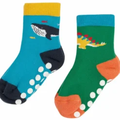 Stoppersocken blau-grün "Wal" 10-14