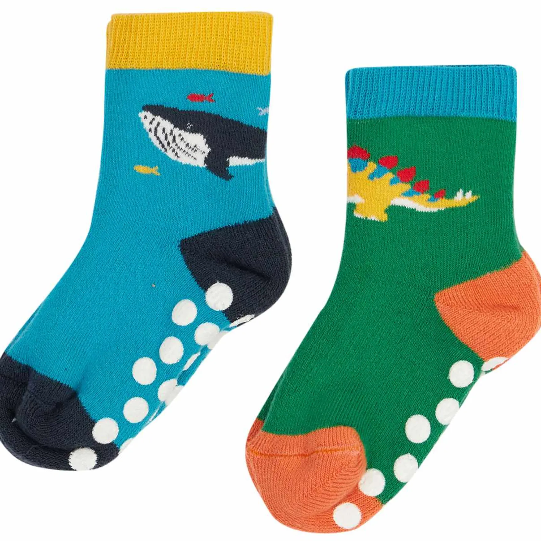 Stoppersocken blau-grün "Wal" 10-14