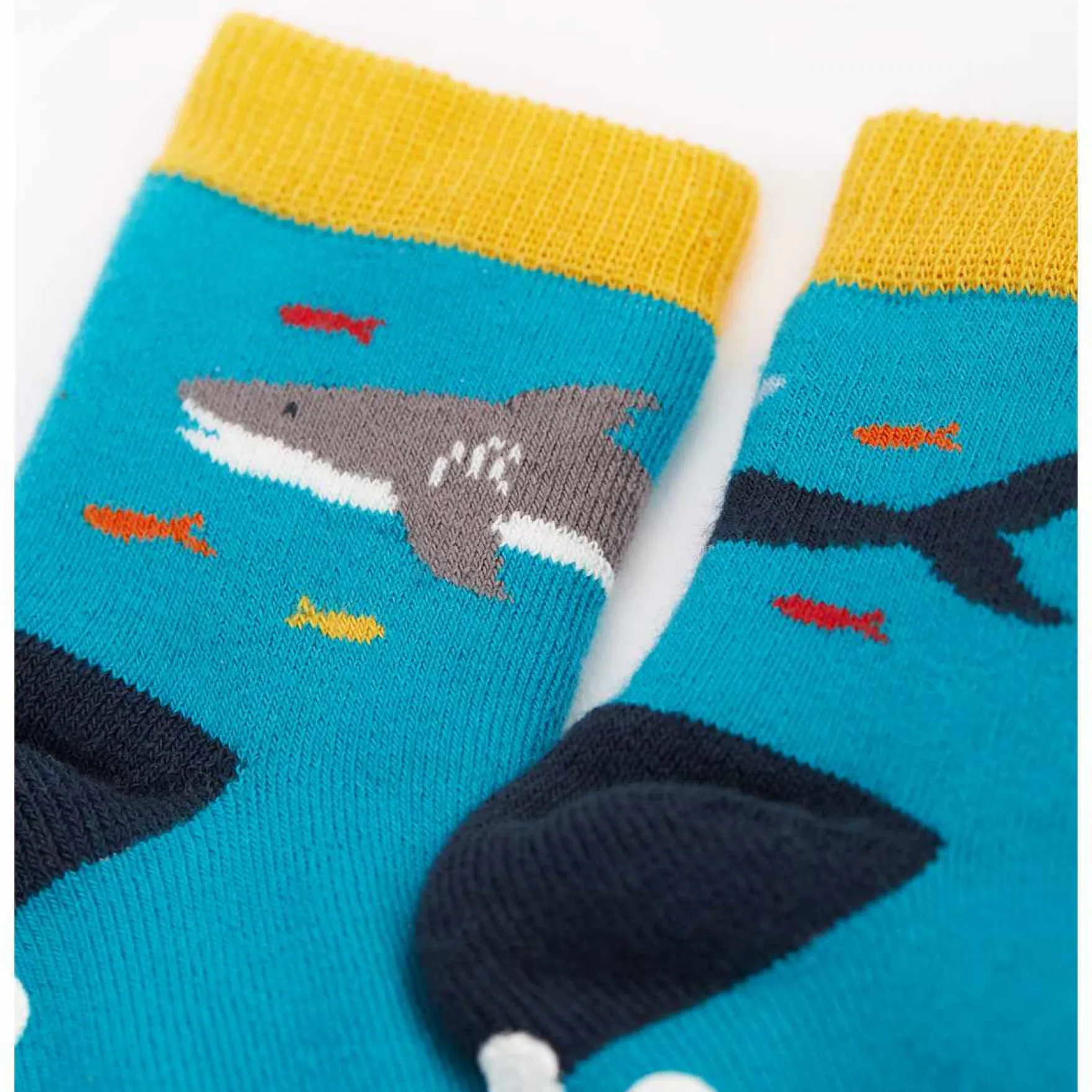 Stoppersocken blau-grün "Wal" 10-14