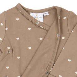 Strampelanzug mit Rüschendetails und Herzen taupe 68