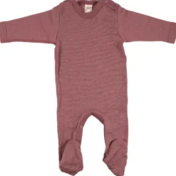 Strampelanzug Wolle Seide mauve 50
