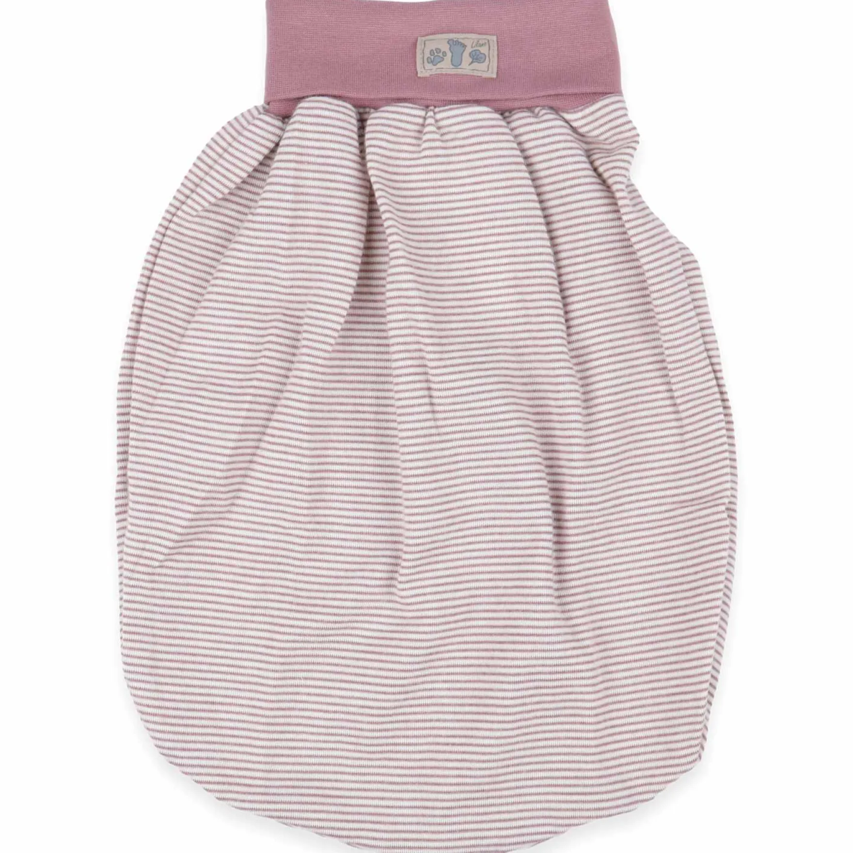 Strampelsack Wolle Seide Ringel mauve
