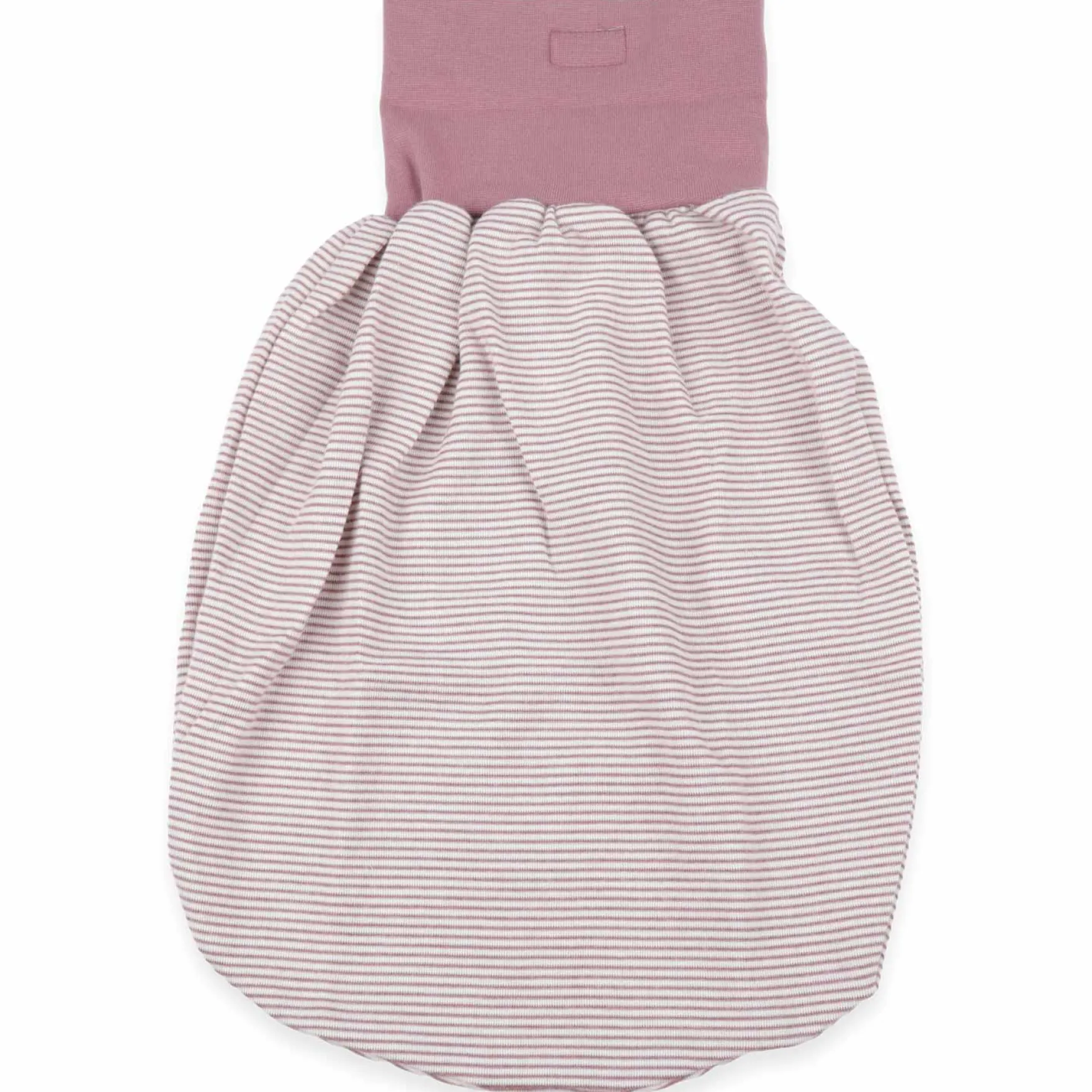 Strampelsack Wolle Seide Ringel mauve
