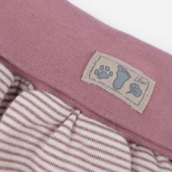 Strampelsack Wolle Seide Ringel mauve