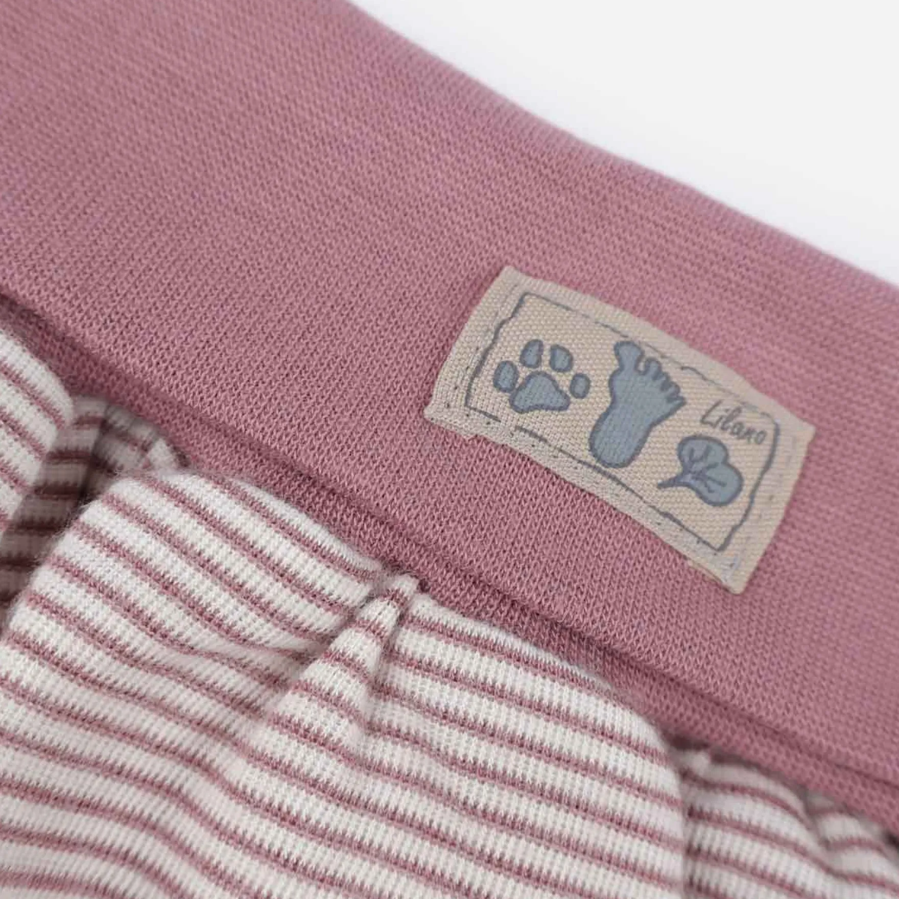 Strampelsack Wolle Seide Ringel mauve
