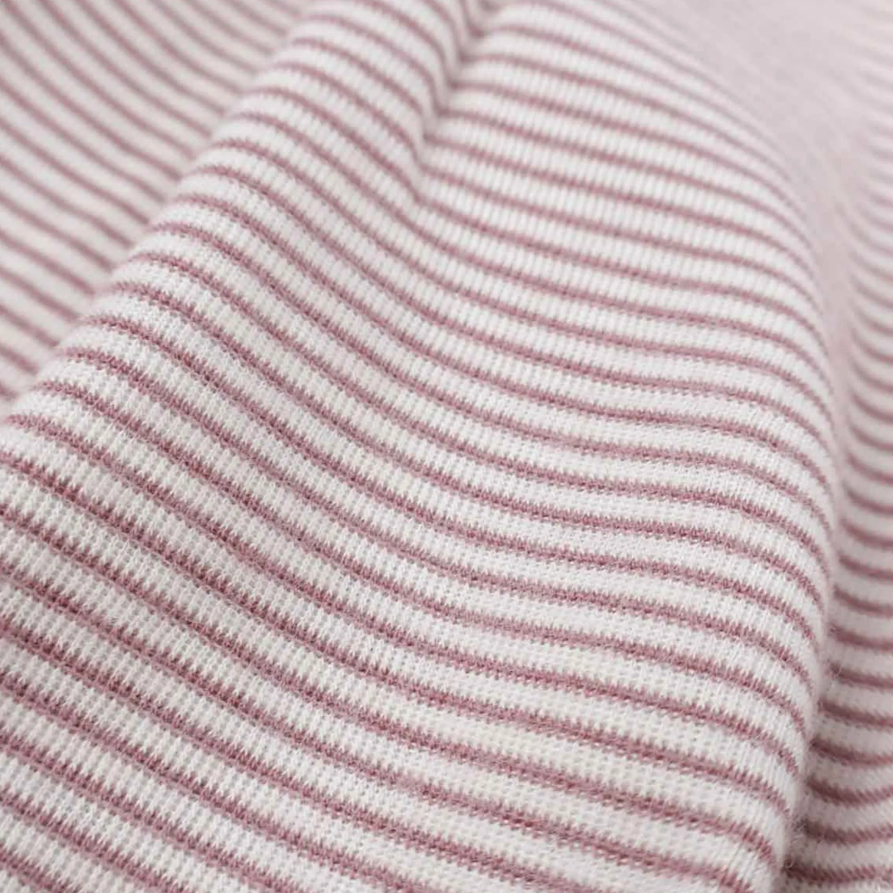Strampelsack Wolle Seide Ringel mauve
