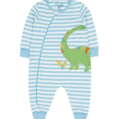 Strampler "Dinosaurier" blau-weiß 92