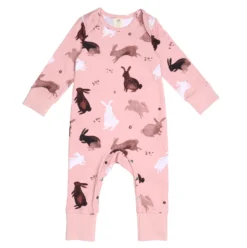 Strampler Hasen-Allover-Print rosa 86