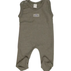 Strampler Wolle Seide khaki 56