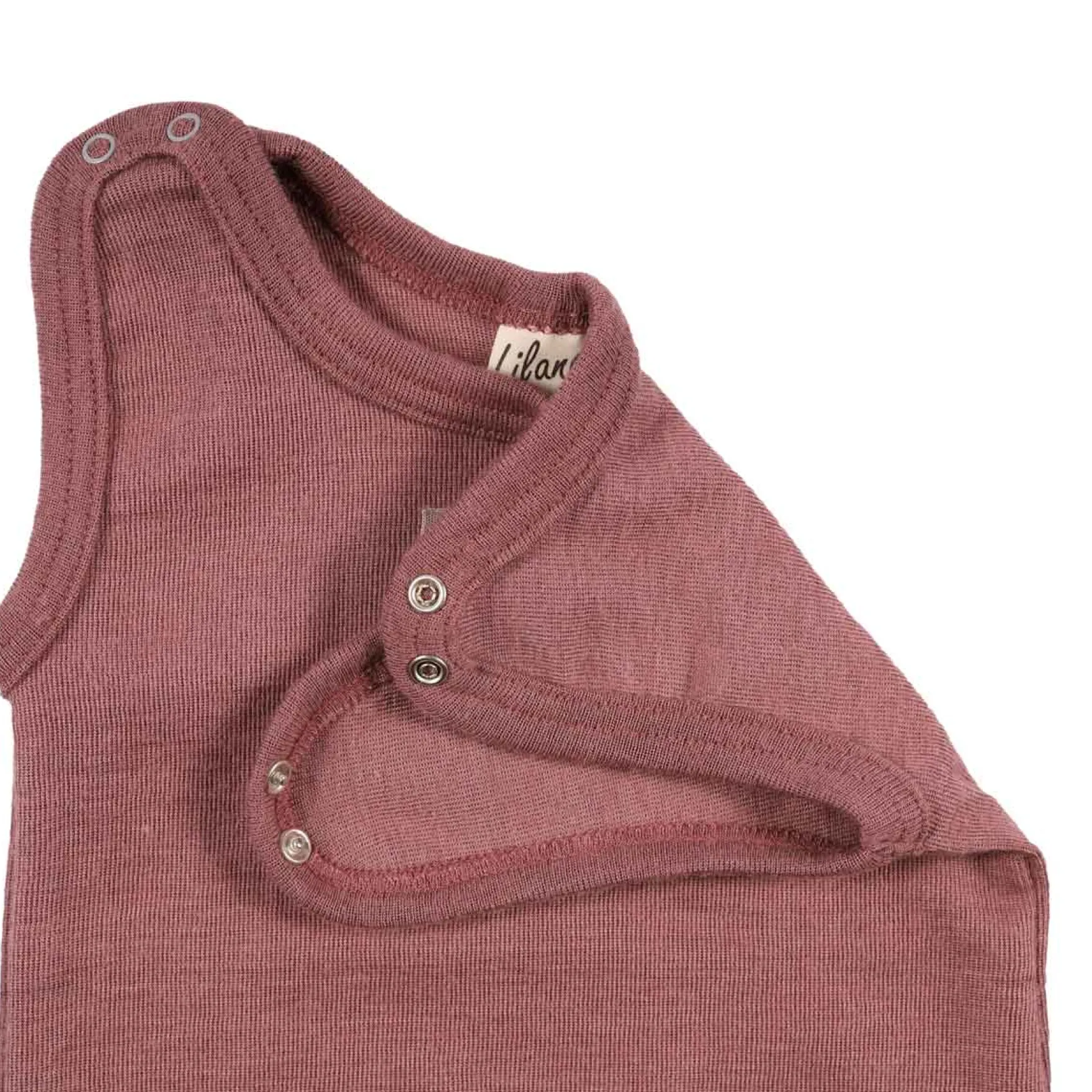Strampler Wolle Seide mauve 50