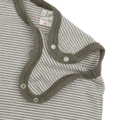 Strampler Wolle Seide Ringel khaki 50