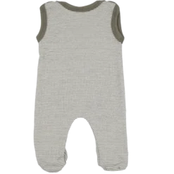 Strampler Wolle Seide Ringel khaki 50