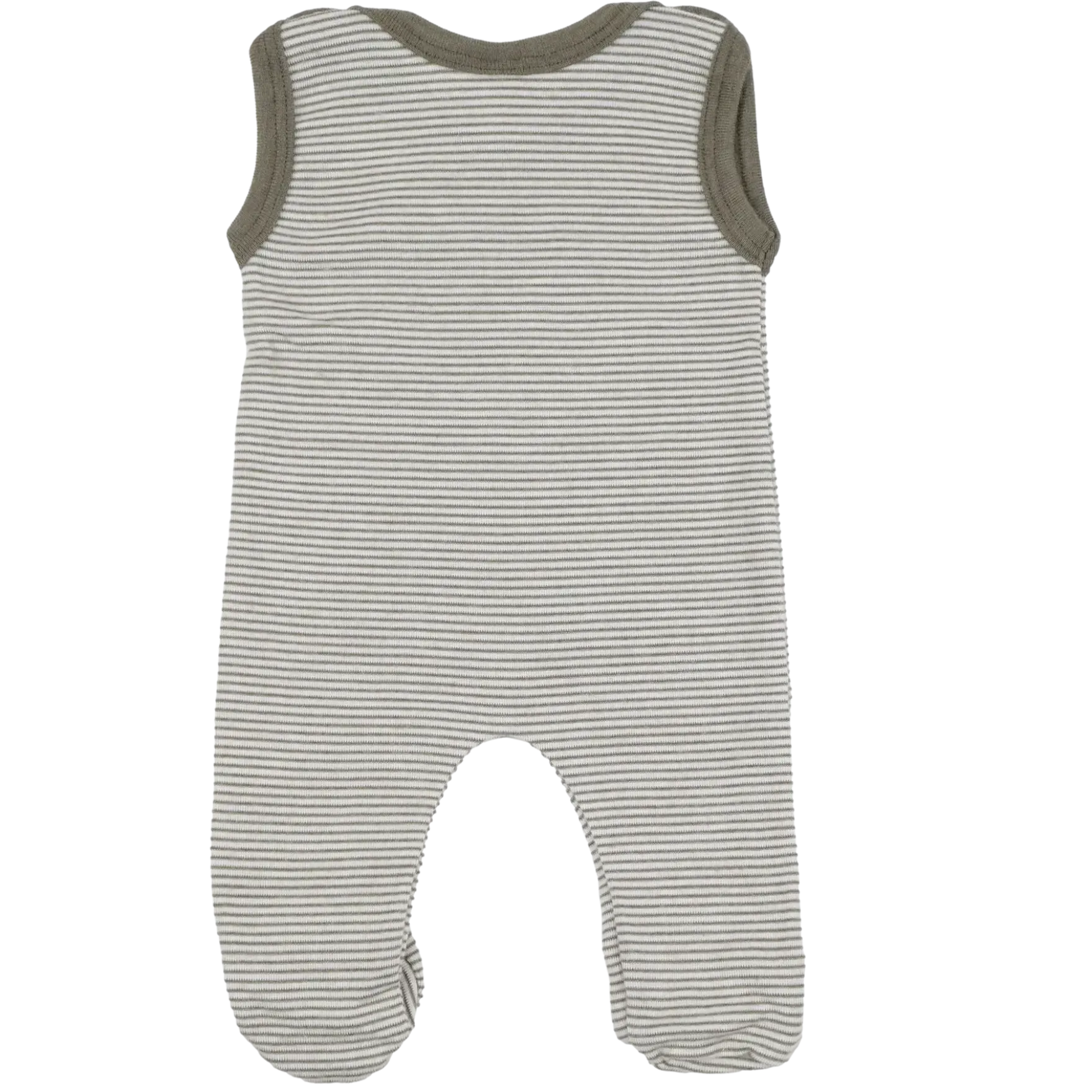 Strampler Wolle Seide Ringel khaki 50