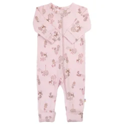 Strampler Wolle Seide "Wald" rosa 80