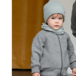 Strick-Beanie Merinowolle nuss 2-4y