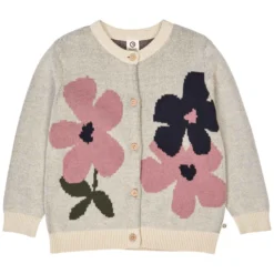 Strick-Cardigan "Blumen" oak-rose 98