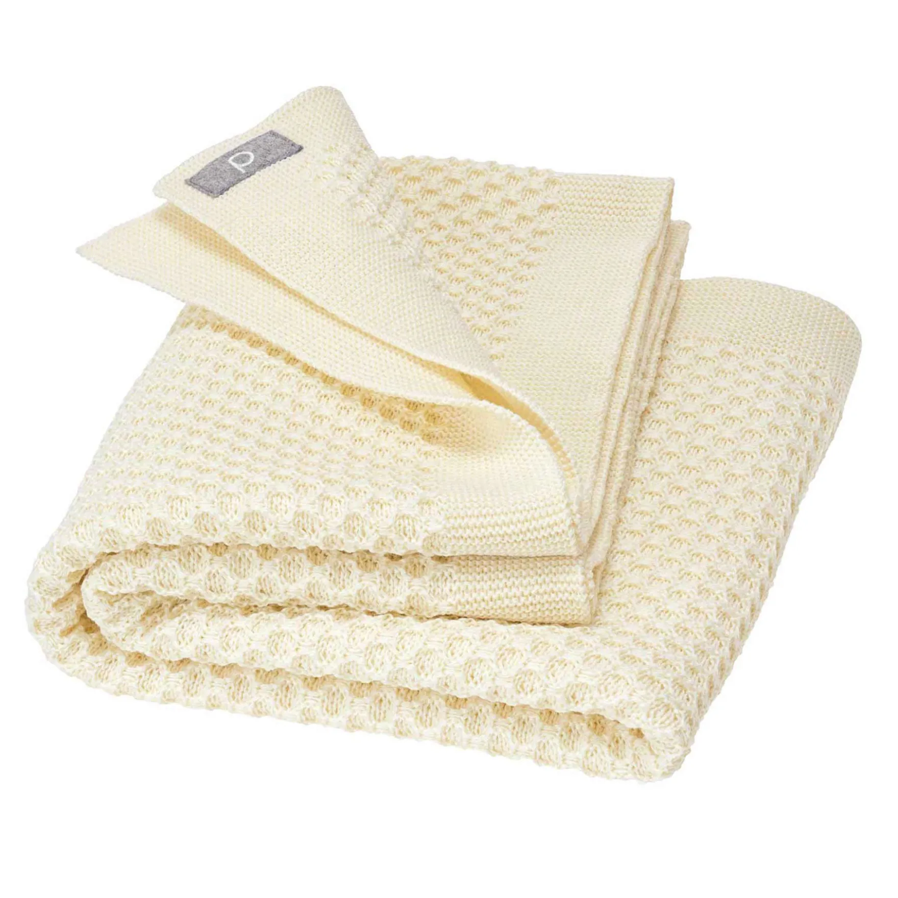 Strickdecke Merinowolle 80x100 cm Natur