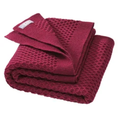 Strickdecke Merinowolle 80x100 cm cassis