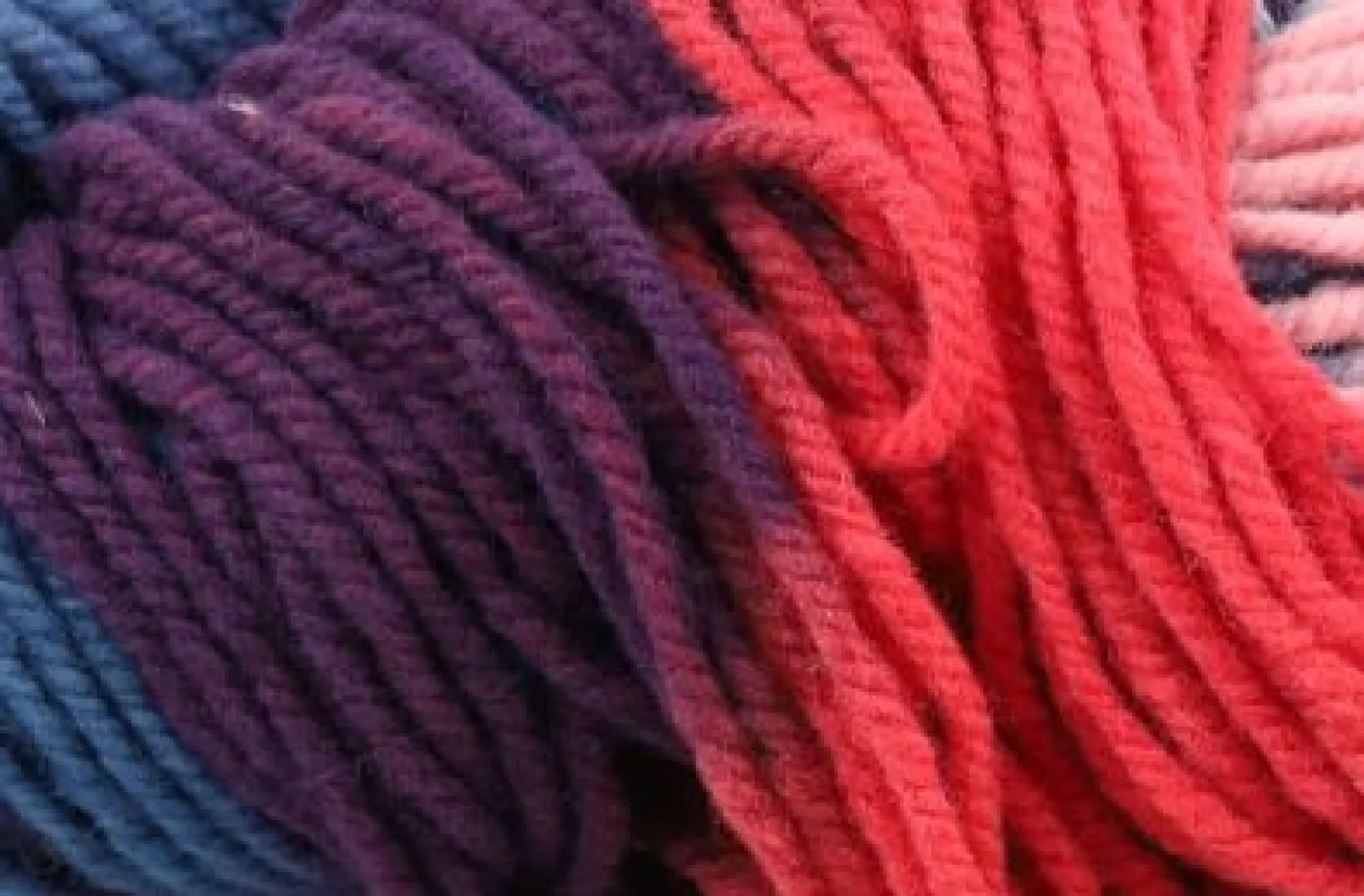 Strickgabel + Strickwolle 50g rot/lila