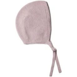 Strick-Häubchen mit Schurwolle rosa 42/43