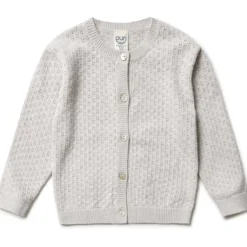 Strickjacke "Ajour" mit Seide beige 86/92