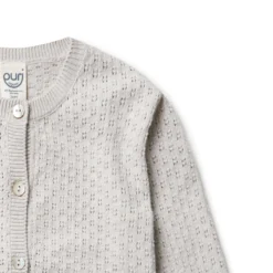 Strickjacke "Ajour" mit Seide beige 86/92