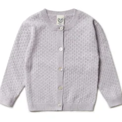 Strickjacke "Ajour" mit Seide lavendel 74/80