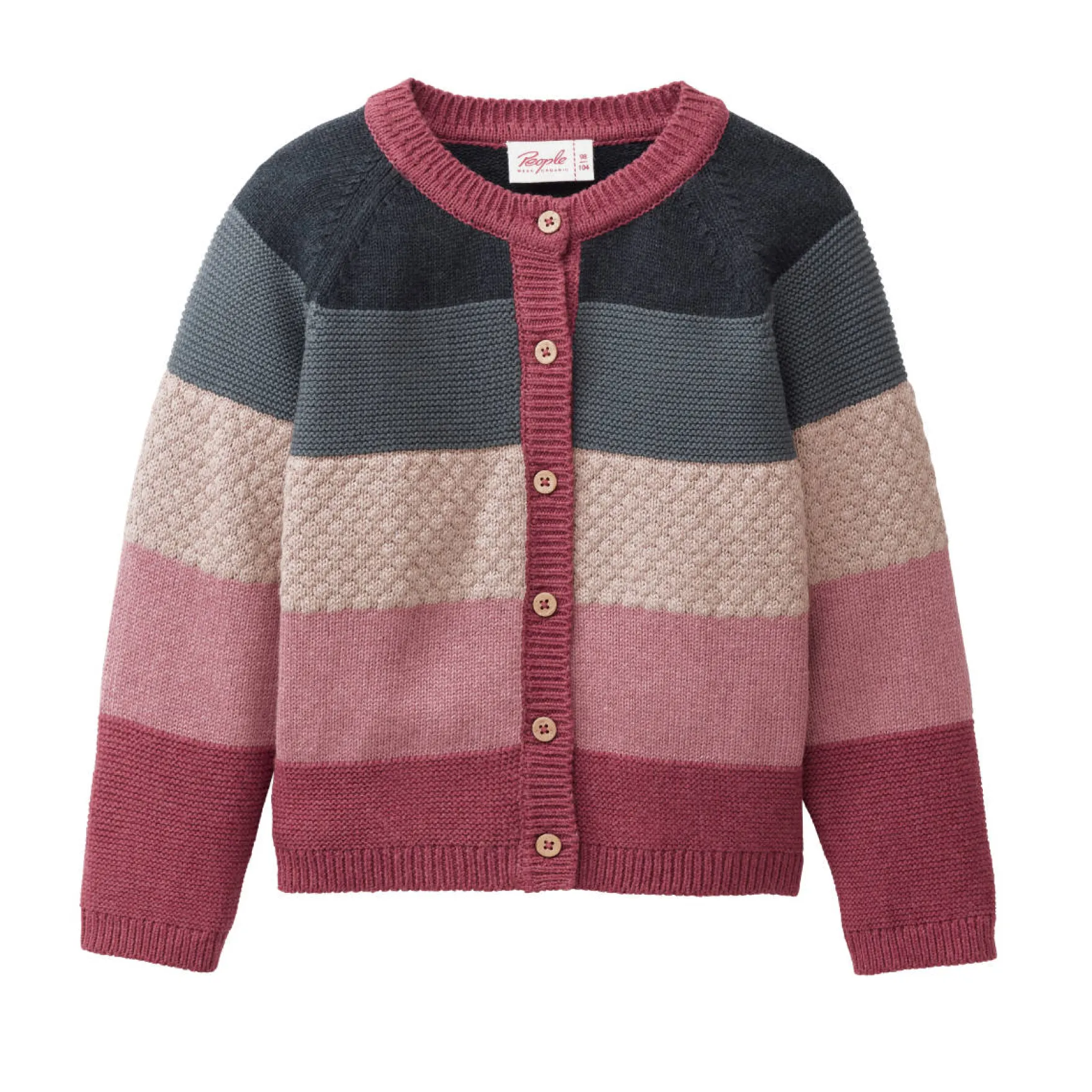 Strick-Jacke bunt geringelt 122/128