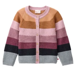 Strickjacke bunt geringelt 110/116