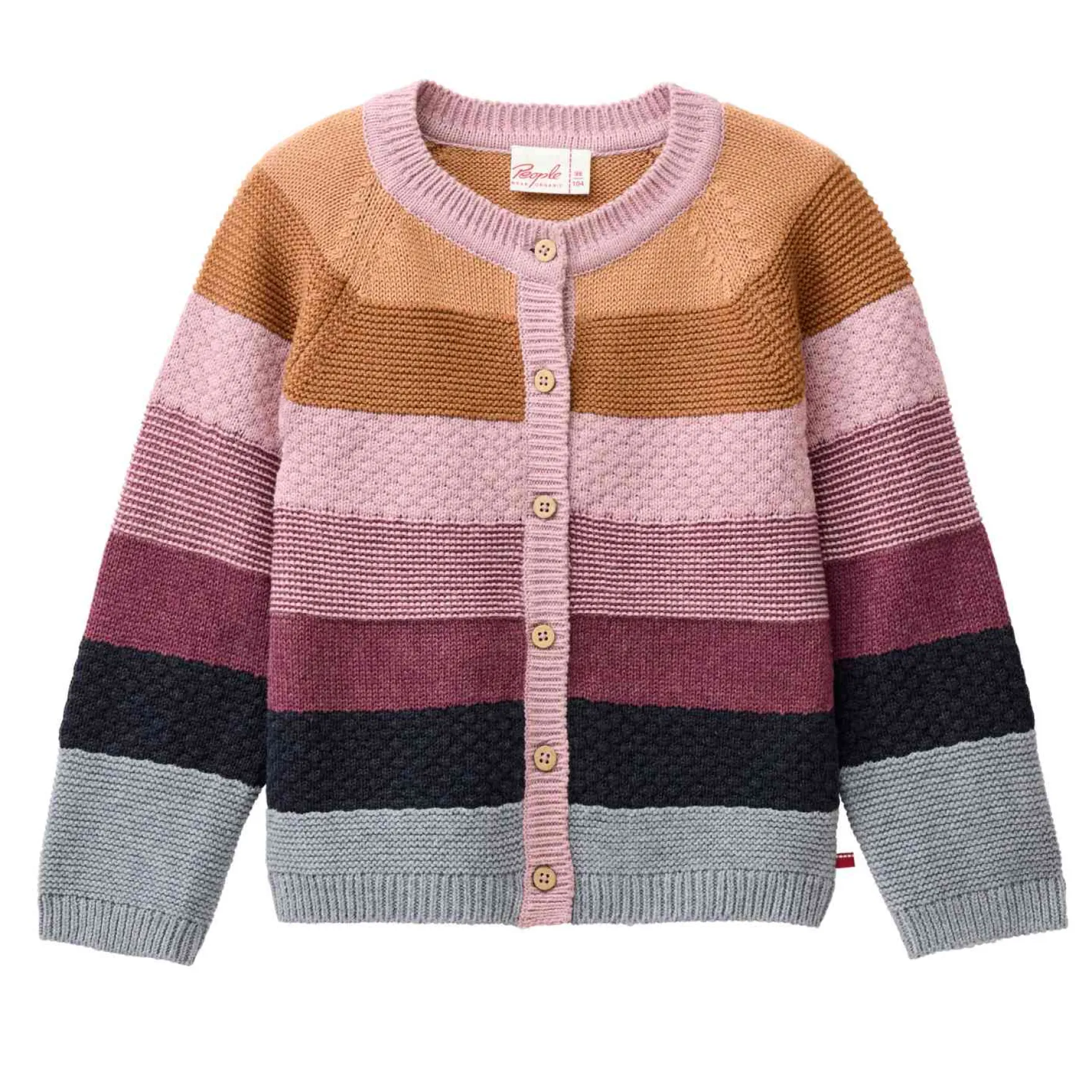 Strickjacke bunt geringelt 110/116